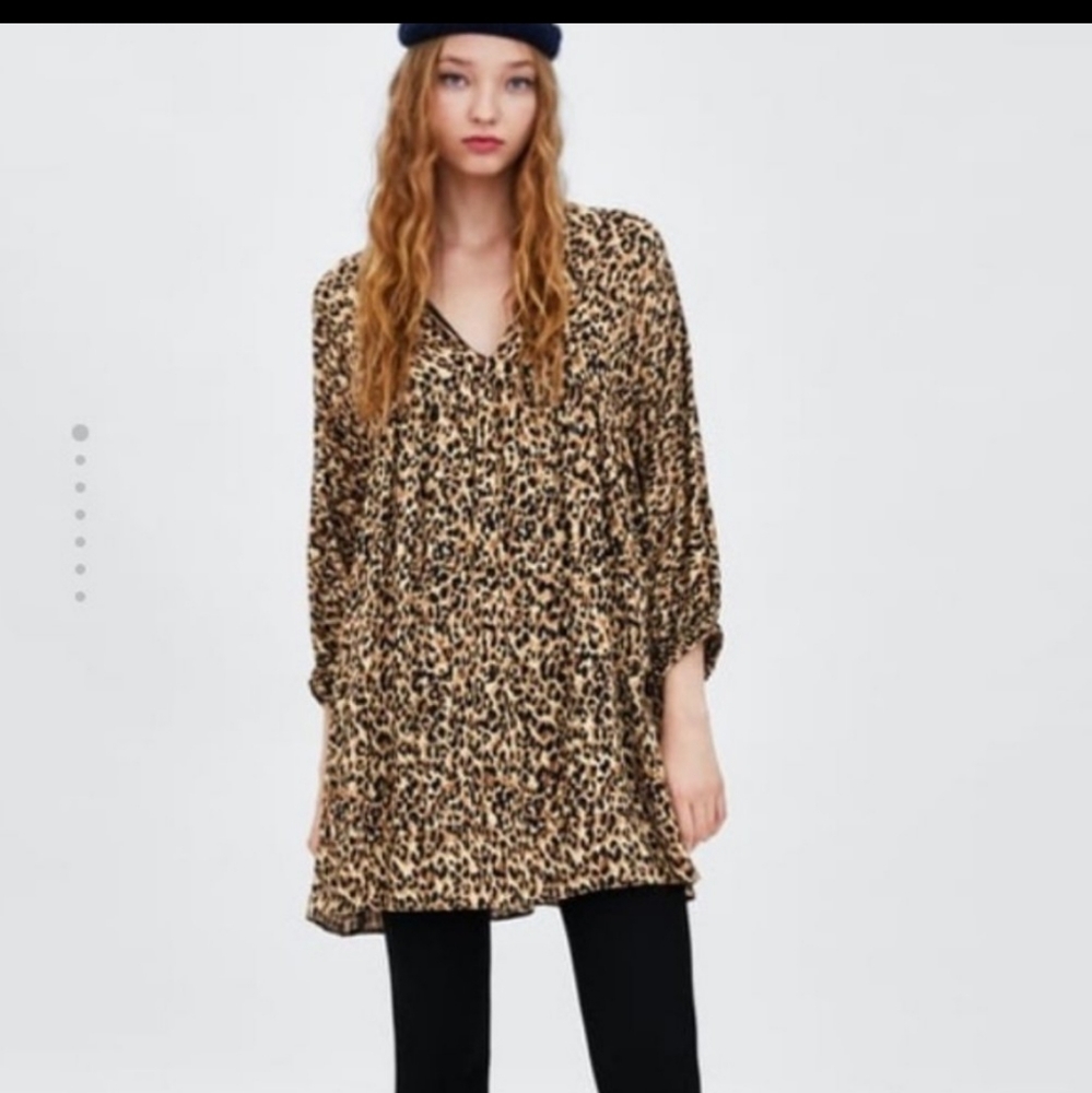 Zara TRF Leopard Cheetah Print Dress Sz Small
